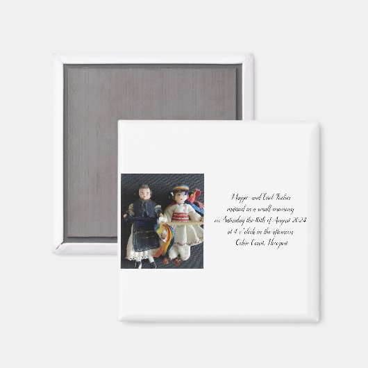 Wedding Glass Magnet Favor Gift , Romanian (Voorkant / Achterkant)