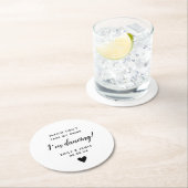 Wedding Glass Topper Script Love Heart Ronde Kartonnen Onderzetter (Insitu)