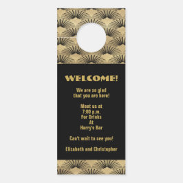 Wedding Gold Art Deco Welkom Evenement Inteneary Deurhanger