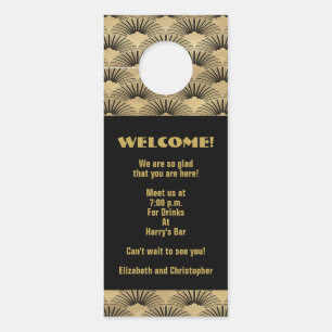 Wedding Gold Art Deco Welkom Evenement Inteneary Deurhanger