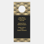 Wedding Gold Art Deco Welkom Evenement Inteneary Deurhanger (Achterkant)