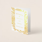 Wedding gold botanical website details luxury folie kaarten (Voorkant)