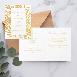 Wedding gold botanical website details luxury folie kaarten