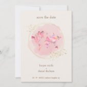 Wedding Gold Effect World Map Save The Date (Voorkant)