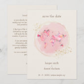 Wedding Gold Effect World Map Save The Date (Voorkant / Achterkant)