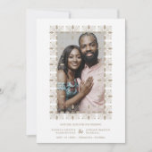 Wedding Gold Fancy Ornament Lace Effect Modern Save The Date (Voorkant)