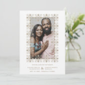 Wedding Gold Fancy Ornament Lace Effect Modern Save The Date (Staand voorkant)