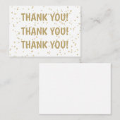 Wedding Gold Glitter Bedankt Notitiekaartje (Voorkant / Achterkant)