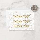Wedding Gold Glitter Bedankt Notitiekaartje (Voorkant / Achterkant in situ)