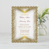 Wedding Gold Glitter Invitation Kaart (Staand voorkant)