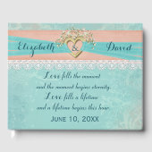 Wedding Gold Heart and Ribbon Gastenboek (Voorkant)