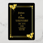 Wedding Gold Luxury Gold Foil Invitation Kaart (Voorkant)