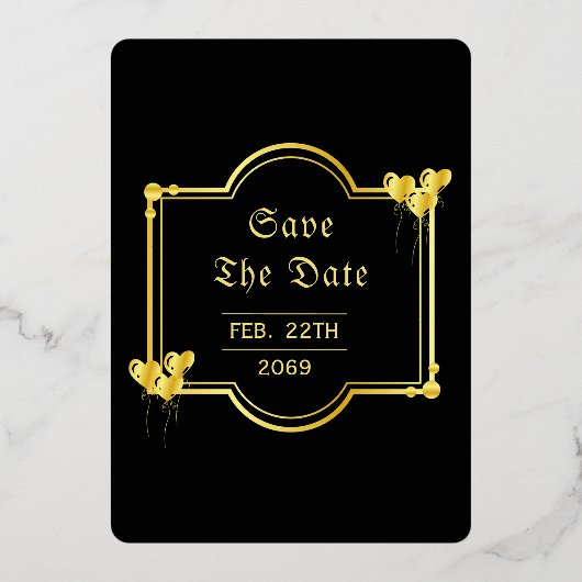 Wedding Gold Luxury Gold Foil Invitation Kaart (Achterkant)