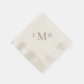 Wedding Gold Mixed Monogram Cream Coined Cocktail Servet (Hoek)