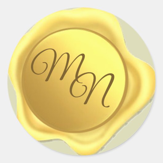Wedding Gold Wax Seal klassieke ronde sticker (Voorkant)