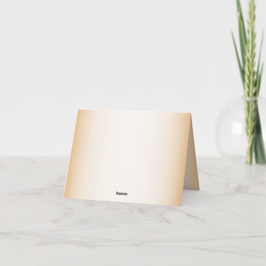 Wedding Golden Frame White Floral Peach Rustic Bedankkaart (Achterkant)