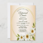 Wedding Golden White Floral Peach Rehearsal Dinner Kaart (Voorkant)