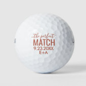 Wedding Golf Balls Perfect Match Monogram Golfballen (Voorkant)
