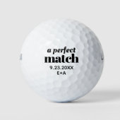 Wedding Golf Balls Perfect Match Personalized Golfballen (Voorkant)