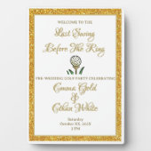 Wedding Golf Party Weekend Wit Goud Glitter Fotoplaat (voorkant)