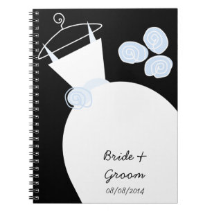 Wedding Gown Blue 'Bridal and Groom' zwart Notitieboek