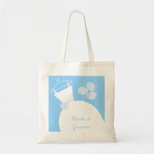 Wedding Gown Blue 'Bride and Groom' Tote Bag (Voorkant)