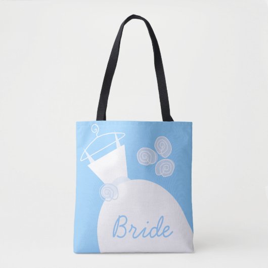 Wedding Gown Blue Bride over de hele canvas tas (Voorkant)