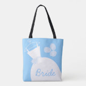 Wedding Gown Blue Bride over de hele canvas tas (Achterkant)