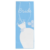 Wedding Gown Blue Bride Wijn Cadeautas (Achterkant)