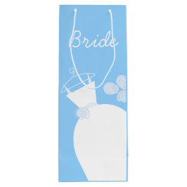 Wedding Gown Blue Bride Wijn Cadeautas