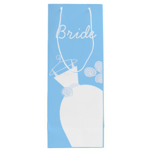 Wedding Gown Blue Bride Wijn Cadeautas