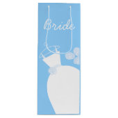 Wedding Gown Blue Bride Wijn Cadeautas (Voorkant)