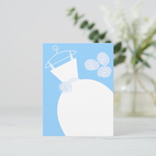 Wedding Gown Blue briefkaart (Staand voorkant)