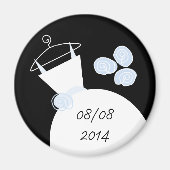 Wedding Gown Blue 'Date fridge magnet black (Voorkant)