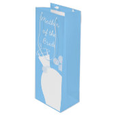 Wedding Gown Blue Moeder of the Bride wine Wijn Cadeautas (Voorkant Gekanteld)