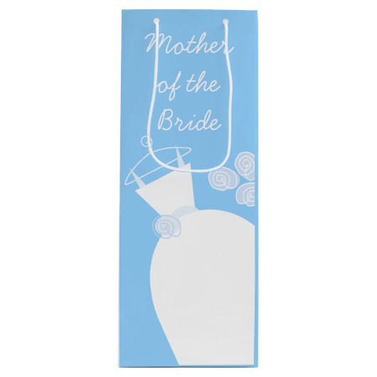 Wedding Gown Blue Moeder of the Bride wine Wijn Cadeautas (Voorkant)
