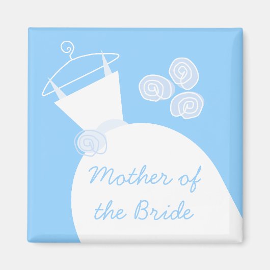 Wedding Gown Blue 'Moeder van de Bride' Magneet (Voorkant)