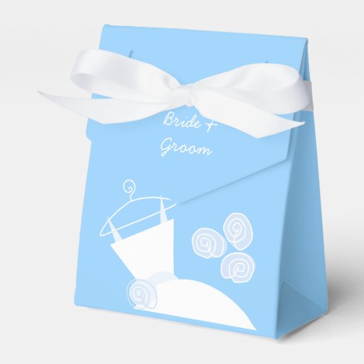 Wedding Gown Blue Names tent Bedankdoosjes (Voorkant Zijde)