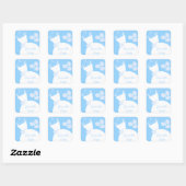 Wedding Gown Blue 'Save the Date' sticker vierkant (Vel)