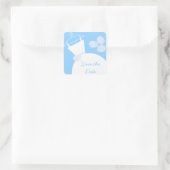 Wedding Gown Blue 'Save the Date' sticker vierkant (Tas)