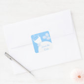 Wedding Gown Blue 'Save the Date' sticker vierkant (Envelop)