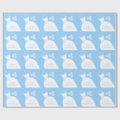 Wedding Gown Blue Vrijgezellenfeest inpakpapier (Vlak)