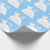 Wedding Gown Blue Vrijgezellenfeest inpakpapier (Hoek)