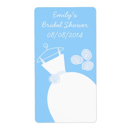 Wedding Gown Blue 'Vrijgezellenfeest'-label Etiket (Voorkant)