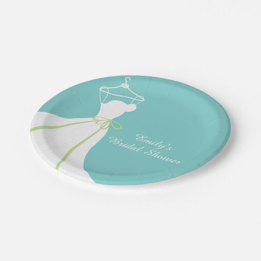 Wedding Gown, Blue, Vrijgezellenfeest Papieren Bordje (Gekanteld)