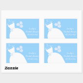 Wedding Gown Blue Vrijgezellenfeest rechthoek Rechthoekige Sticker (Vel)