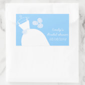 Wedding Gown Blue Vrijgezellenfeest rechthoek Rechthoekige Sticker (Tas)