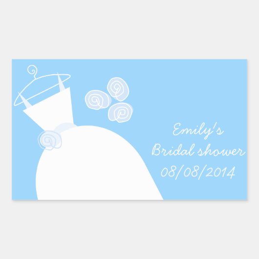 Wedding Gown Blue Vrijgezellenfeest rechthoek Rechthoekige Sticker (Voorkant)