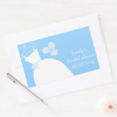 Wedding Gown Blue Vrijgezellenfeest rechthoek Rechthoekige Sticker (Envelop)