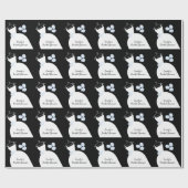 Wedding Gown Blue 'Vrijgezellenfeest' zwart Cadeaupapier (Vlak)